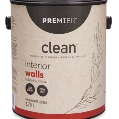 Premier Paint Premier Clean™ Interior Walls Paint, Eggshell, White, 1-Gal