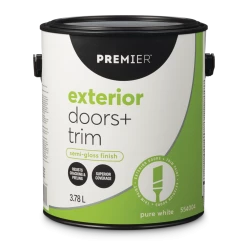 Premier Paint Premier Exterior Doors & Trim Paint, Superior Coverage, Semi-Gloss, Gallon