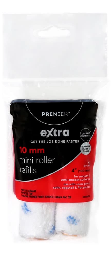 Premier Paint Premier Extra Lint Free Microfibre Mini Paint Rollers, 2-pk, 4-in 1 Premier Paint Premier Extra Lint Free Microfibre Mini Paint Rollers, 2-pk, 4-in