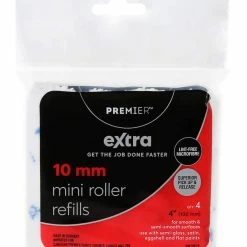 Premier Paint Premier Extra Lint Free Microfibre Mini Paint Rollers, 4-pk, 10-mm