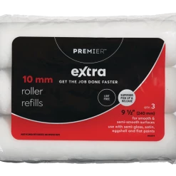 Premier Paint Premier Extra Lint Free Microfibre Paint Roller Refills, 3-pk, 10-mm