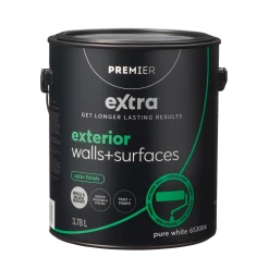 Premier Paint Premier Extra Exterior Walls & Surfaces Paint & Primer, Satin, White, Gallon