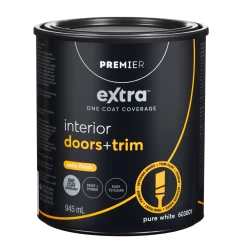 Premier Paint Premier Extra Interior Doors & Trim Paint & Primer, One Coat Coverage, Satin, Quart