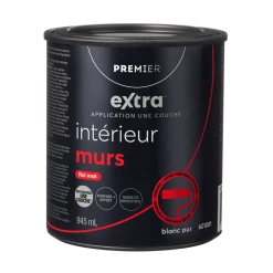 Premier Paint Premier Extra Interior Walls Paint & Primer, One Coat Coverage, Flat, Quart