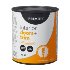 Premier Paint Premier Interior Doors & Trim Paint, Superior Coverage, Semi-Gloss