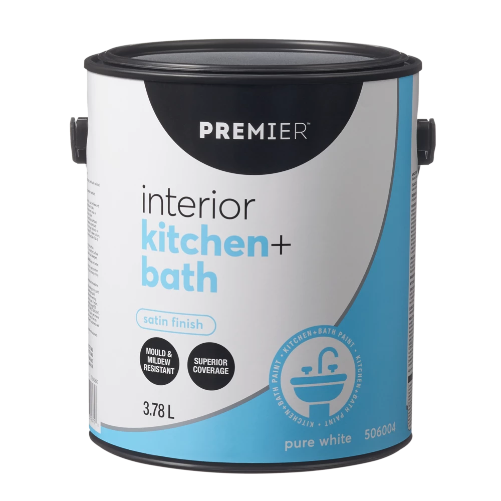 Premier Paint Premier Interior Kitchen & Bathroom Paint, Superior Coverage, Satin, Gallon 2 Premier Paint Premier Interior Kitchen & Bathroom Paint, Superior Coverage, Satin, Gallon - Image 2