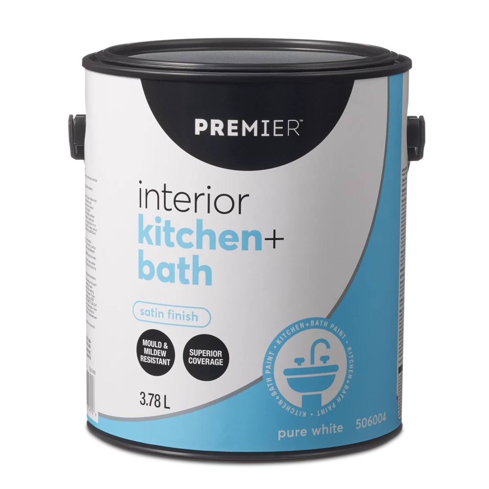 Premier Paint Premier Interior Kitchen & Bathroom Paint, Superior Coverage, Satin, Gallon 1 Premier Paint Premier Interior Kitchen & Bathroom Paint, Superior Coverage, Satin, Gallon