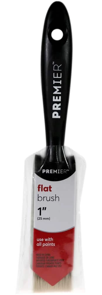 Premier Paint Premier Flat Poly Paint Brush With Plastic Handle, 1-in 1 Premier Paint Premier Flat Poly Paint Brush With Plastic Handle, 1-in