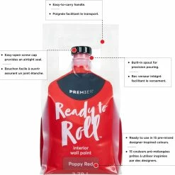 Premier Paint Premier Ready To Roll Interior Wall Paint, Eggshell, Poppy Red, 3.78-L/1-Gallon -Aqua-Dynamic Store premier ready to roll int paint poppy red 603ff671 5810 473d bb09 2b94a461bbfb