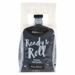 Premier Paint Premier Ready To Roll Interior Wall Paint, Eggshell, Pure Black, 3.78-L/1-Gallon