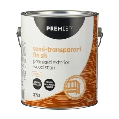 Premier Paint Premier Premixed Exterior Wood Stain, Semi-Transparent, Cedar, 3.78-L/1-Gallon
