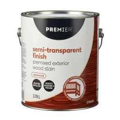 Premier Paint Premier Premixed Exterior Wood Stain, Semi-Transparent, Redwood, 3.78-L/1-Gallon