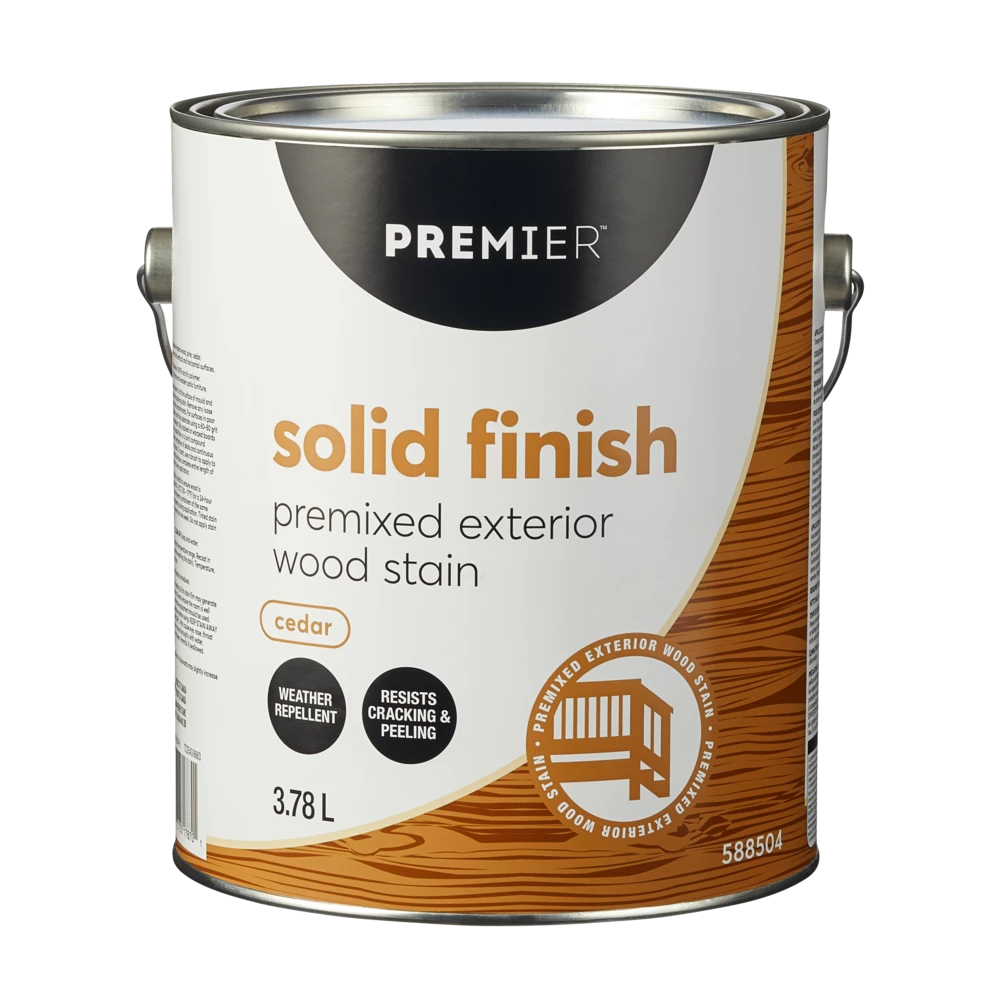 Premier Paint Premier Premixed Exterior Wood Stain, Solid, Cedar, 3.78-L/1-Gallon 1 Premier Paint Premier Premixed Exterior Wood Stain, Solid, Cedar, 3.78-L/1-Gallon