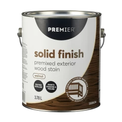 Premier Paint Premier Premixed Exterior Wood Stain, Solid, Walnut, 3.78-L/1-Gallon